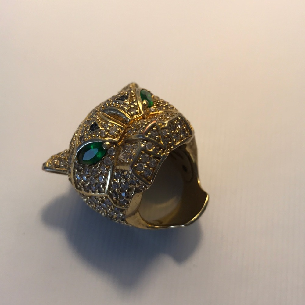 Leopard head large statement ring